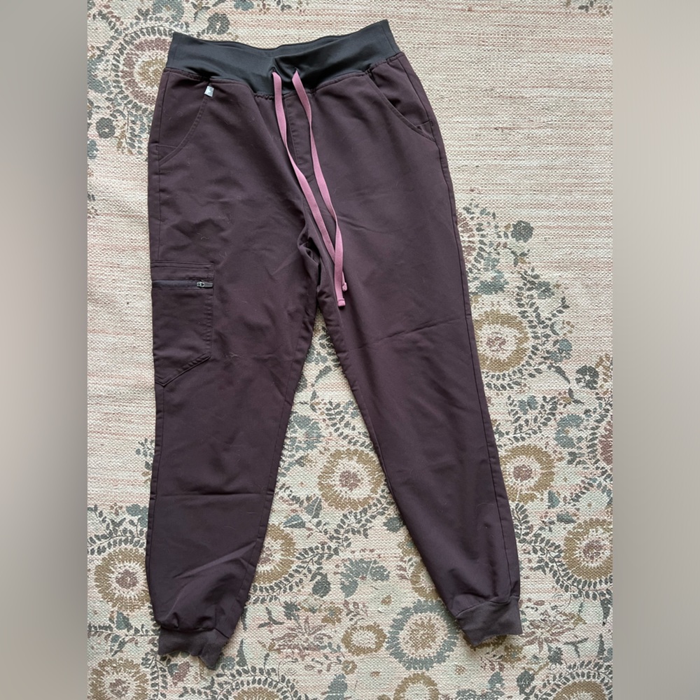 Figs Scrub Bottoms High Waisted Zamora Jogger Sz S Espresso